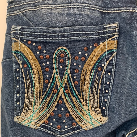 Wrangler Women's Flare Jeans in Deep Blue - Picture 3 of 5